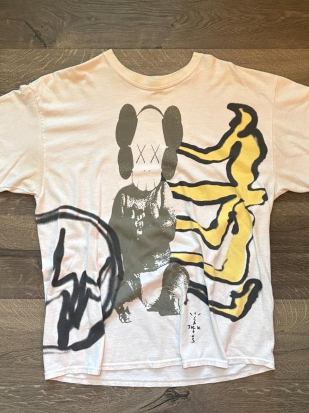 Cactus Jack by Travis Scott x KAWS x Fragment Tee “Vintage Wash” (XL)